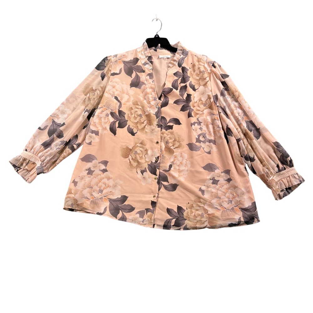 Calvin Klein Romantic Floral Blouse 3X Coquette Cottagecore Soft Girl Fairy Boho - Picture 1 of 6